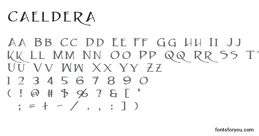 Fuente Caeldera - alfabeto, números, caracteres especiales