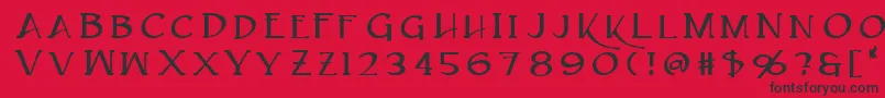 Caeldera Font – Black Fonts on Red Background