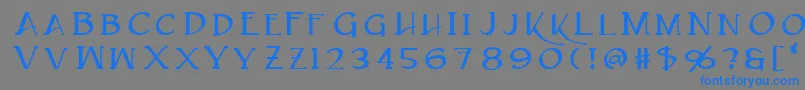 フォントCaeldera – 灰色の背景に青い文字