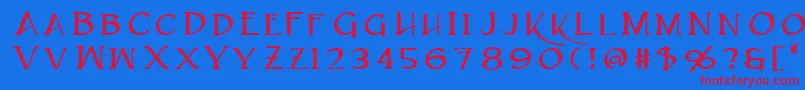 Caeldera Font – Red Fonts on Blue Background