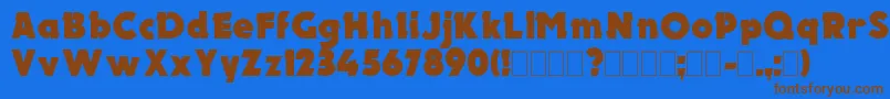 フォントElectronPlain.001.001 – 茶色の文字が青い背景にあります。