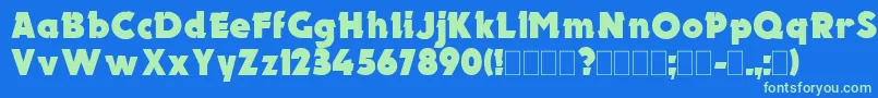 ElectronPlain.001.001 Font – Green Fonts on Blue Background