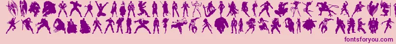 Xfighters Font – Purple Fonts on Pink Background