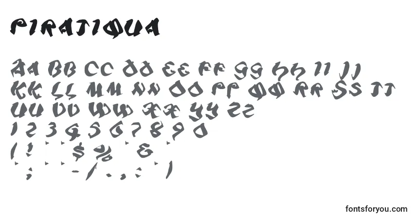 Fuente Piratiqua - alfabeto, números, caracteres especiales