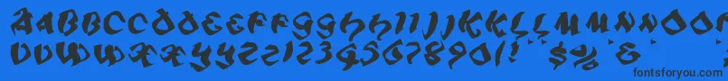 Piratiqua-Schriftart – Schwarze Schriften auf blauem Hintergrund