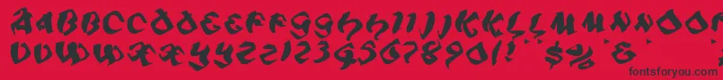 Piratiqua Font – Black Fonts on Red Background