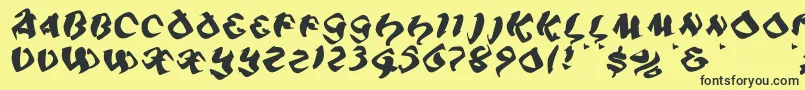 Piratiqua Font – Black Fonts on Yellow Background