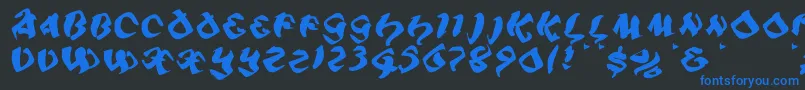 Piratiqua Font – Blue Fonts on Black Background