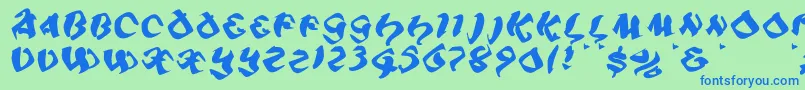 Piratiqua Font – Blue Fonts on Green Background