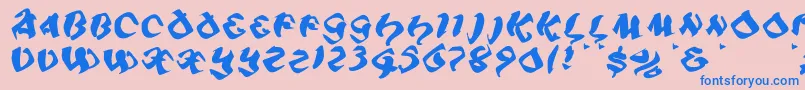Piratiqua Font – Blue Fonts on Pink Background