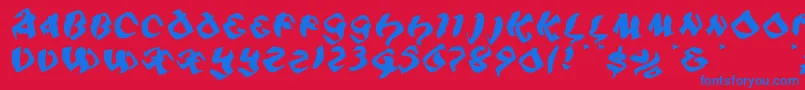 Piratiqua-fontti – siniset fontit punaisella taustalla