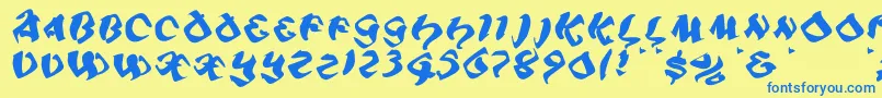 Piratiqua Font – Blue Fonts on Yellow Background