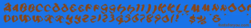 Piratiqua Font – Brown Fonts on Blue Background