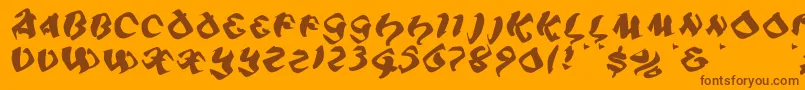 Piratiqua Font – Brown Fonts on Orange Background
