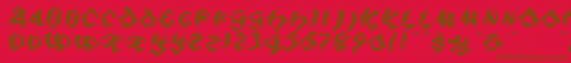 Piratiqua Font – Brown Fonts on Red Background