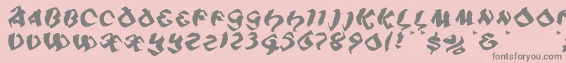 Piratiqua Font – Gray Fonts on Pink Background