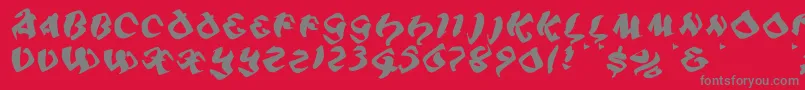Piratiqua Font – Gray Fonts on Red Background