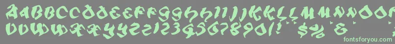 Piratiqua Font – Green Fonts on Gray Background