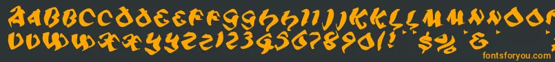 Piratiqua-Schriftart – Orangefarbene Schriften auf schwarzem Hintergrund