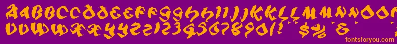 Piratiqua Font – Orange Fonts on Purple Background