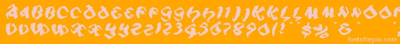 Piratiqua Font – Pink Fonts on Orange Background