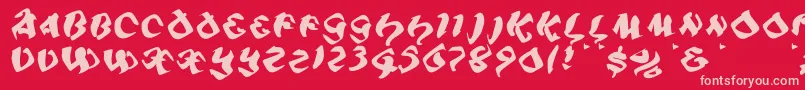 Piratiqua Font – Pink Fonts on Red Background