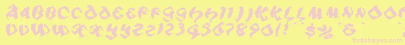 Piratiqua Font – Pink Fonts on Yellow Background