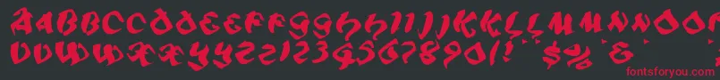 フォントPiratiqua – 黒い背景に赤い文字