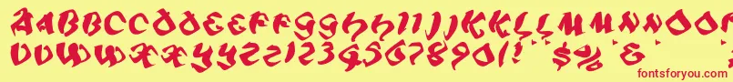 Piratiqua Font – Red Fonts on Yellow Background