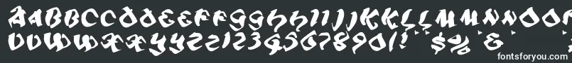 フォントPiratiqua – 黒い背景に白い文字