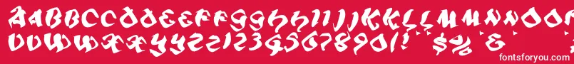 フォントPiratiqua – 赤い背景に白い文字