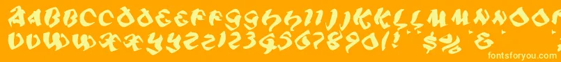 Piratiqua Font – Yellow Fonts on Orange Background
