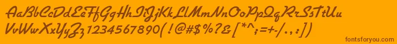 GiulioBold-Schriftart – Braune Schriften auf orangefarbenem Hintergrund