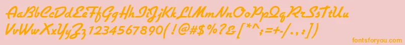 GiulioBold Font – Orange Fonts on Pink Background