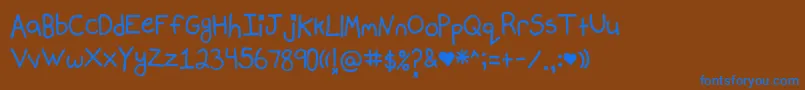 Mallorymaloneyshandwriting Font – Blue Fonts on Brown Background