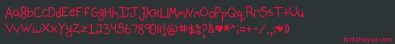 Mallorymaloneyshandwriting Font – Red Fonts on Black Background