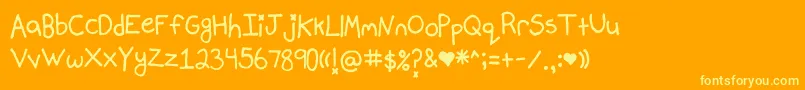 Mallorymaloneyshandwriting Font – Yellow Fonts on Orange Background