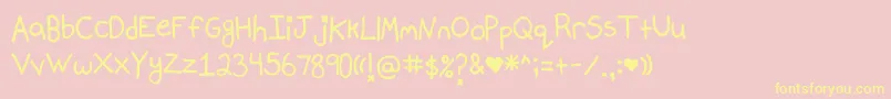 Mallorymaloneyshandwriting Font – Yellow Fonts on Pink Background