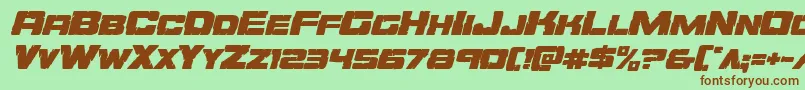 Orecrusherexpandital Font – Brown Fonts on Green Background