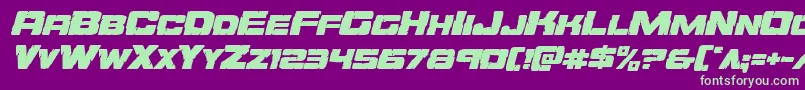 Orecrusherexpandital Font – Green Fonts on Purple Background