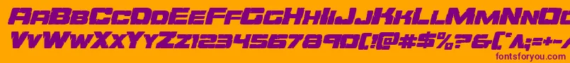 Orecrusherexpandital Font – Purple Fonts on Orange Background