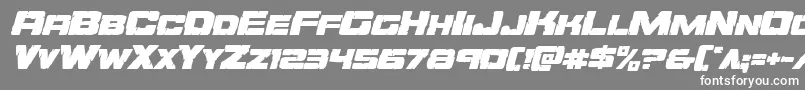 フォントOrecrusherexpandital – 灰色の背景に白い文字