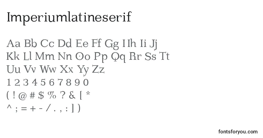 Schriftart Imperiumlatineserif – Alphabet, Zahlen, spezielle Symbole