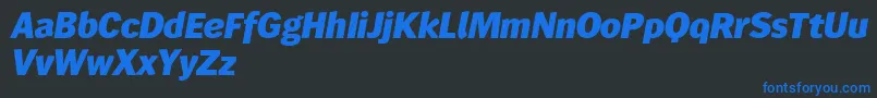 Wendelinreduced86fettkursiv Font – Blue Fonts on Black Background