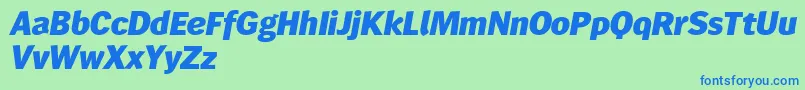 Wendelinreduced86fettkursiv Font – Blue Fonts on Green Background