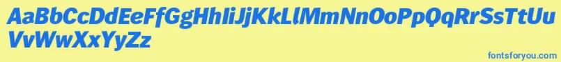 Wendelinreduced86fettkursiv Font – Blue Fonts on Yellow Background