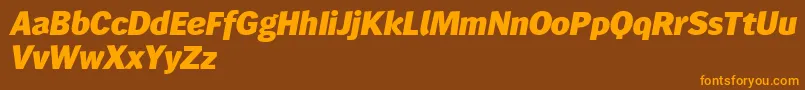 Wendelinreduced86fettkursiv Font – Orange Fonts on Brown Background