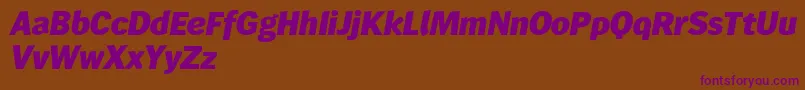 Wendelinreduced86fettkursiv Font – Purple Fonts on Brown Background