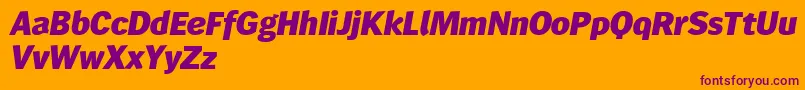 Wendelinreduced86fettkursiv Font – Purple Fonts on Orange Background