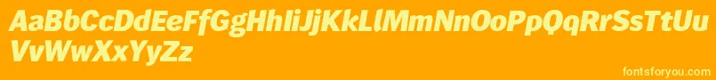 Wendelinreduced86fettkursiv Font – Yellow Fonts on Orange Background